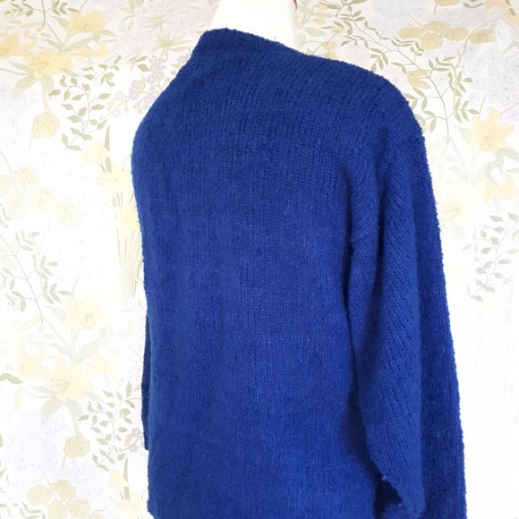 Size L Vintage 1980s Imperial Classics Navy Blue Cardigan - Picture 8 of 11